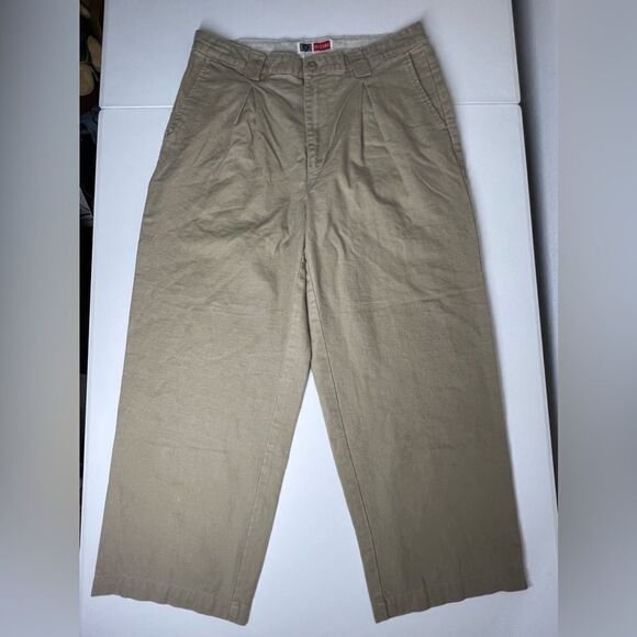 Vintage Arizona High Waist Linen Pants Size 34W/ 25L Beige - Picture 1 of 14